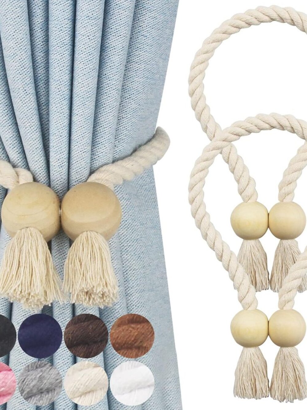 Magnetic Curtain Tiebacks Decorative Tie Back Drapes Holdbacks